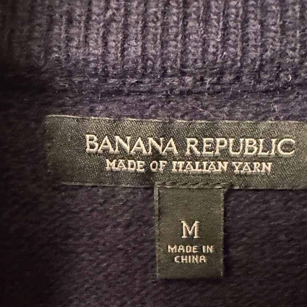 Banana Republic Italian Merino Blend Men's Navy Cardigan Sweater, Size Medium
